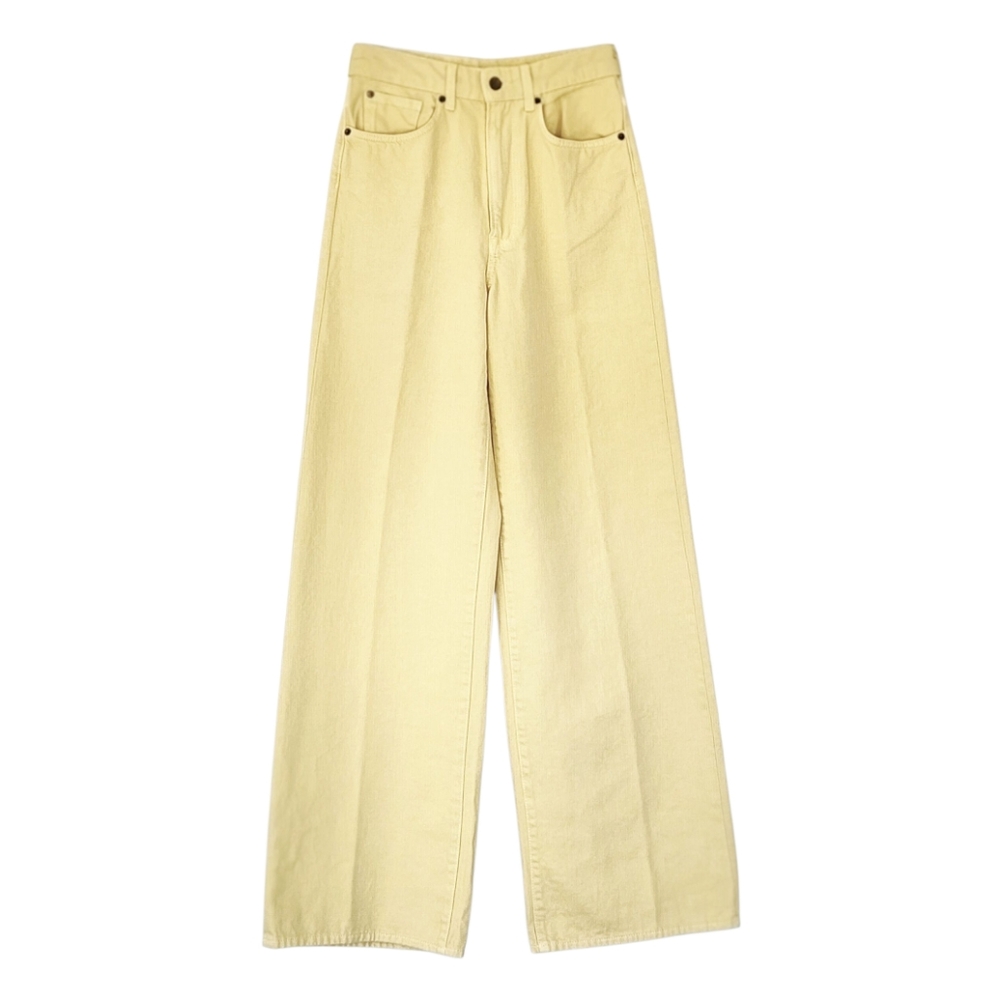 H&M Yellow Wide Leg Denim Trouser Jeans Women's Size 4 NEW